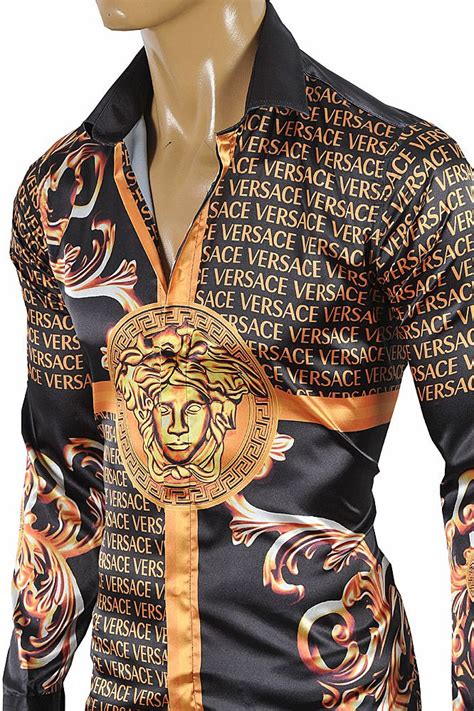 brown mens versace shirt|Versace fitted shirts for men.